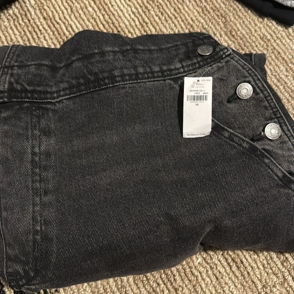 NWT! Slouchy Straight Black Wash Workwear Nonstretch Jean Overalls - Size 16 💛 - Picture 9 of 9